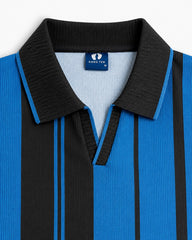 Mens Old Money Polo Blue Black