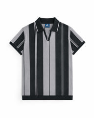 Mens Old Money Polo Charcoal black