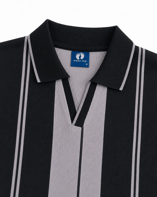 Mens Old Money Polo Charcoal black