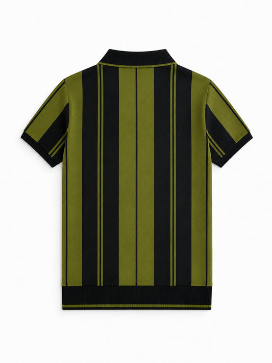 Mens Old Money Polo Green Black