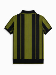 Mens Old Money Polo Green Black