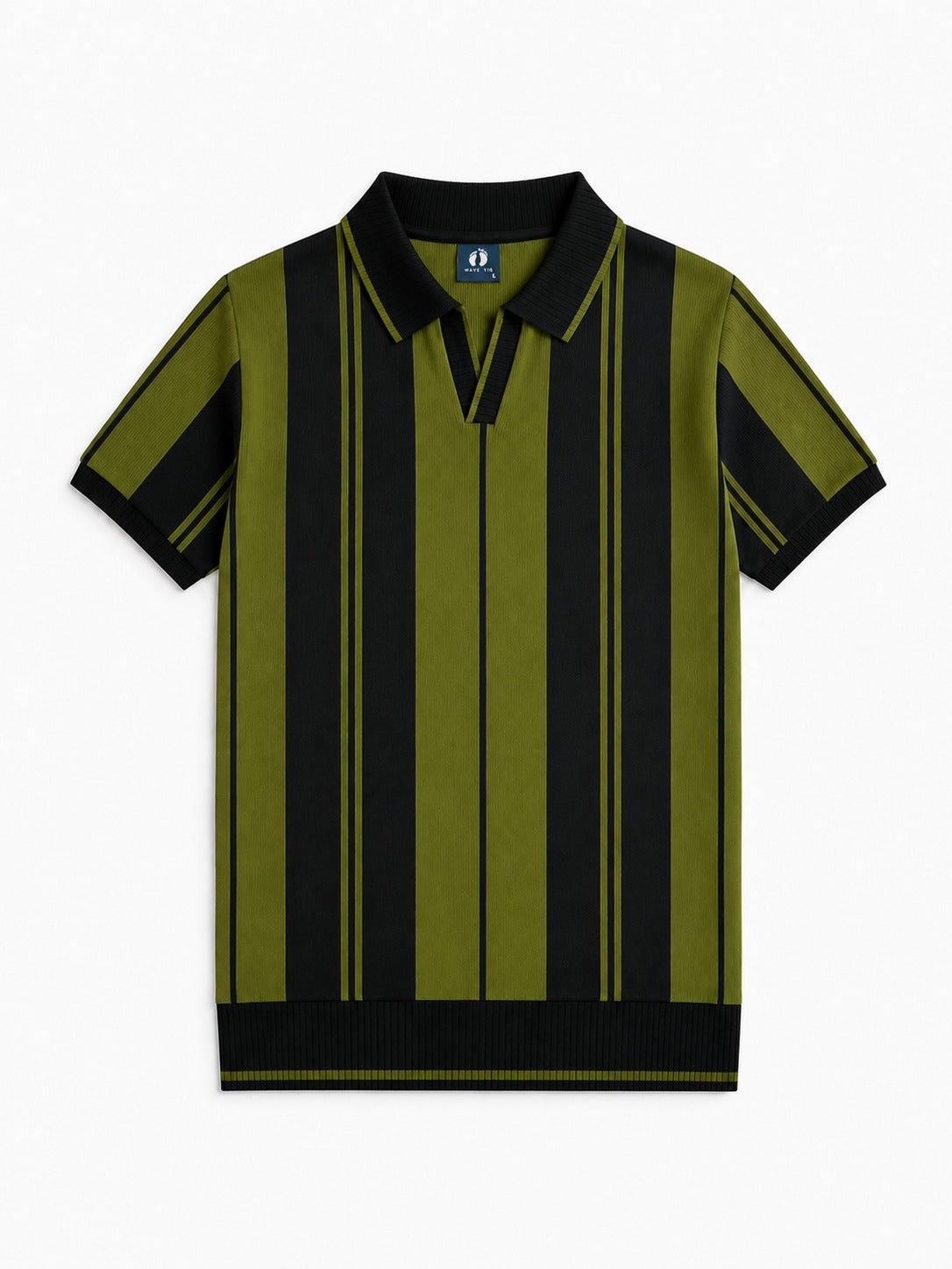Mens Old Money Polo Green Black