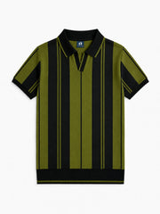 Mens Old Money Polo Green Black