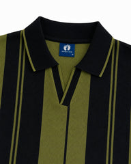 Mens Old Money Polo Green Black