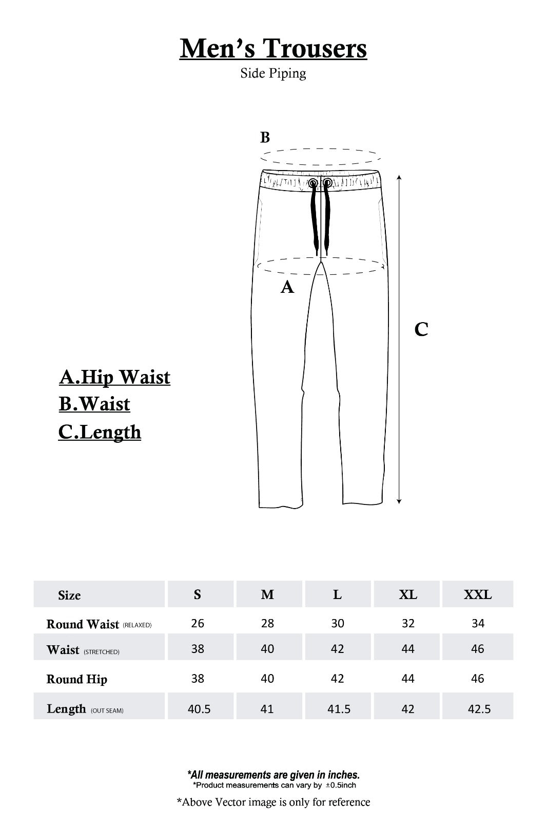 Mens SidePiping Trouser Black
