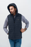 Men's Sleeveless Jacket With Removable Hood