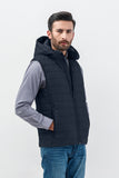 Men's Sleeveless Jacket With Removable Hood