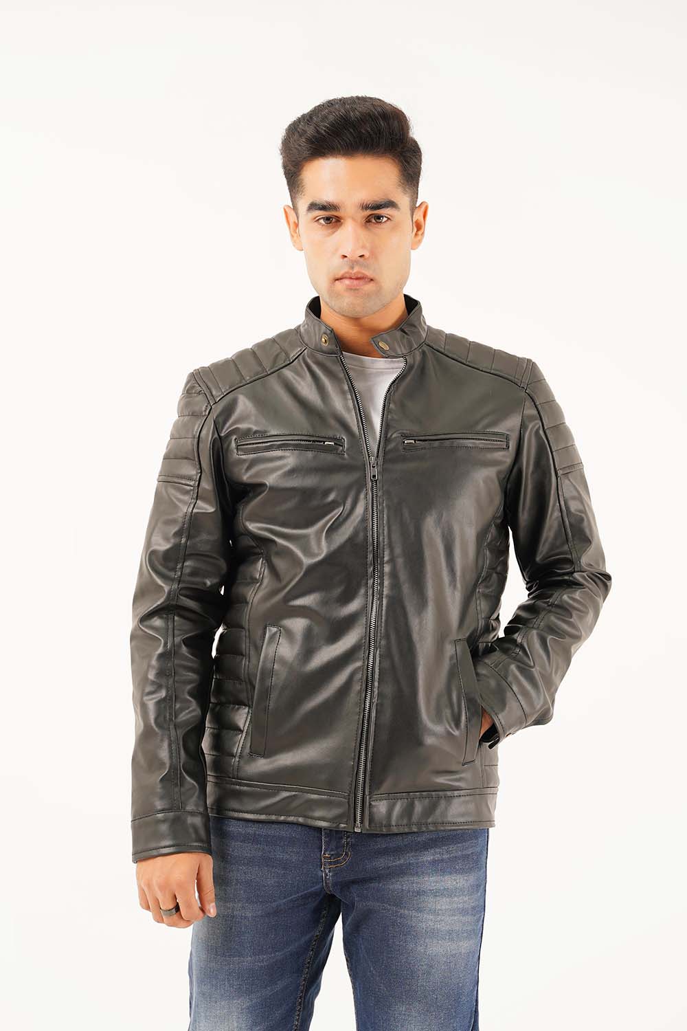 Men's Leather Biker Jacket – HANG TEN — Pakistan