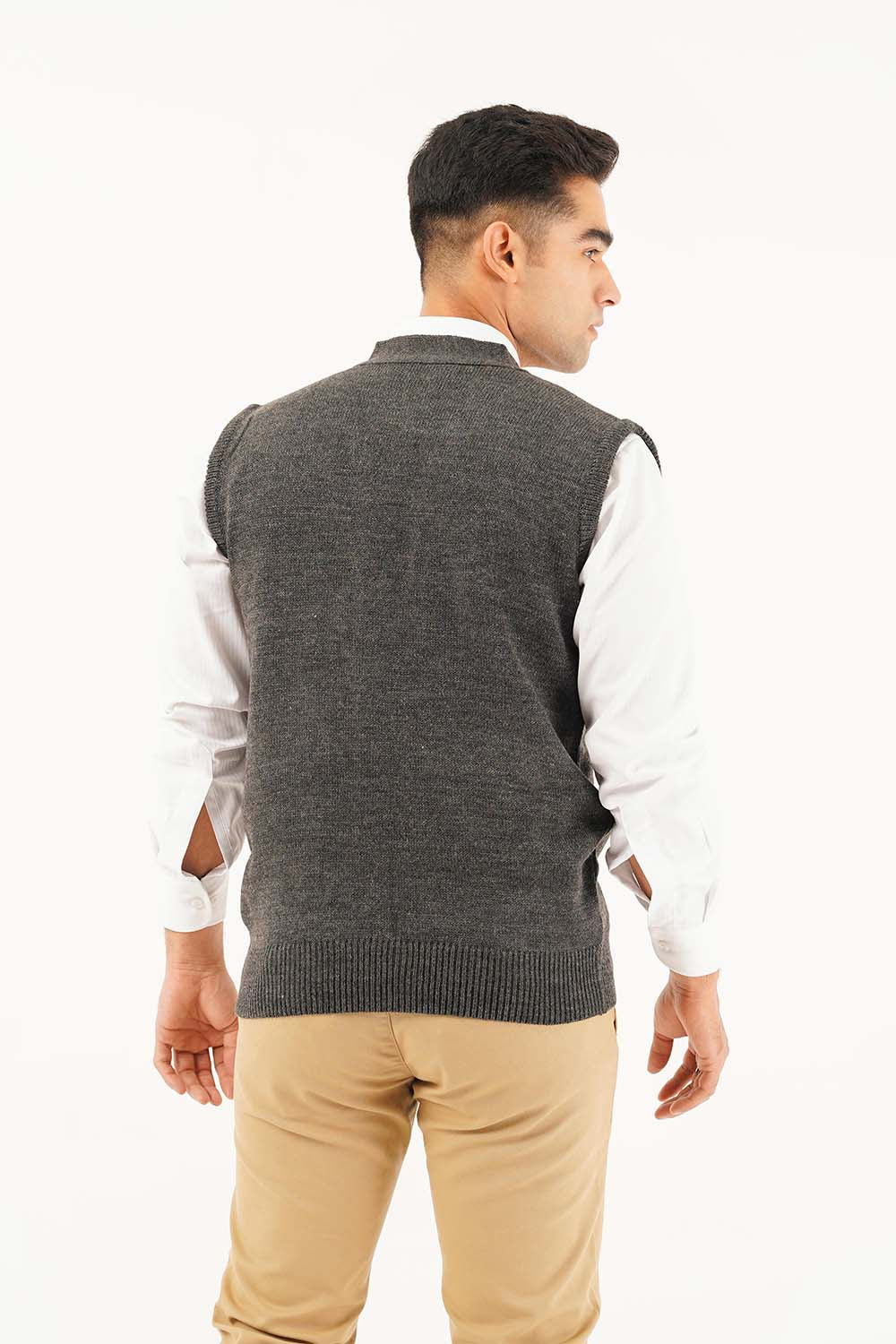 Men's Sleeve Less Sweater Cardigan