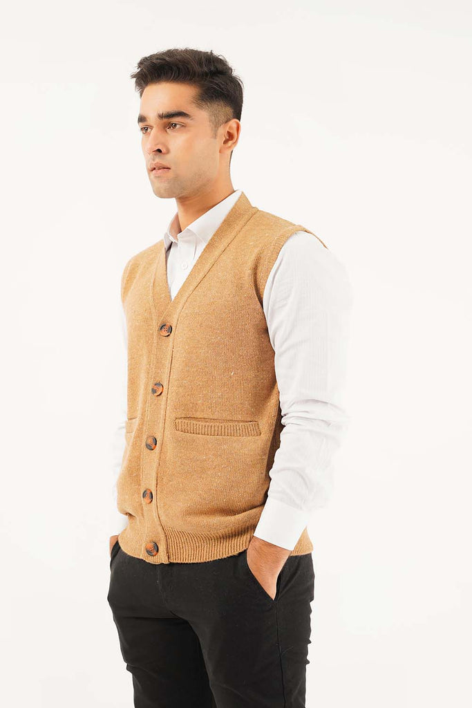 Men's Sleeve Less VNeck Cardigan Sweater HANG TEN — Pakistan