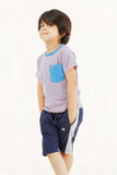 Boy's Short Sleeves Yarn Dyed Pocket Crew