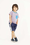 Boy's Short Sleeves Yarn Dyed Pocket Crew